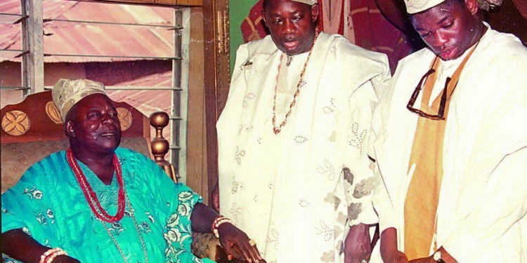 MKO Abiola and first son visits Yoruba Monarch