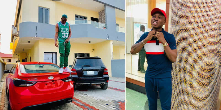 Zlatan Ibile show off his Cars in his newly acquired home
