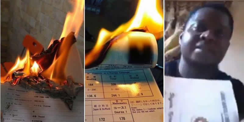 Nigerian man burns his school and NYSC certificates