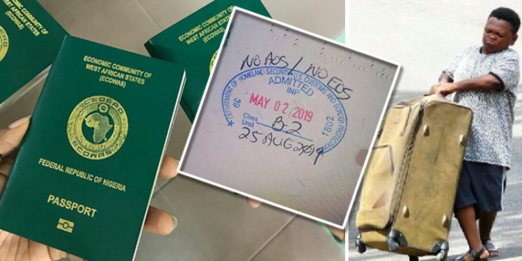 US immigration stamps No EOS / AOS on Nigerian Passport