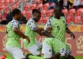 Flying Eagles celebrating one of their goals