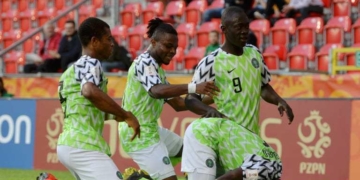 Flying Eagles celebrating one of their goals