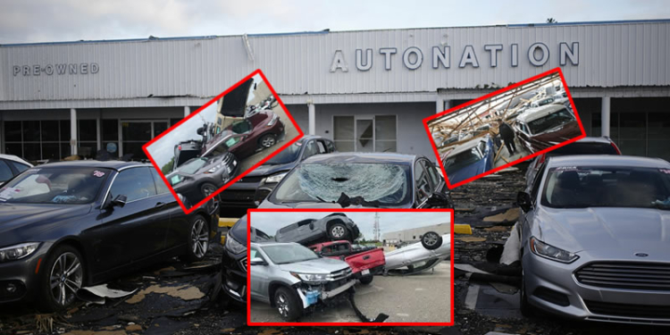 Hundreds of new cars destroyed by tornadoes