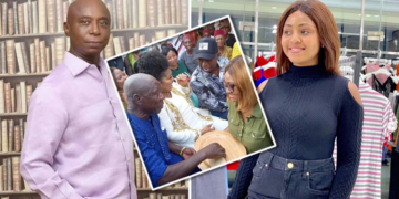 Regina Daniels, Ned Nwoko; INSET: scene from the couple's traditional marriage