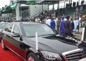 2019 Benz used by President Buhari during a low key inaugural ceremony