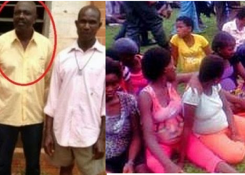 Photo collage of Pastor Timothy Ngwu(circled) with victims