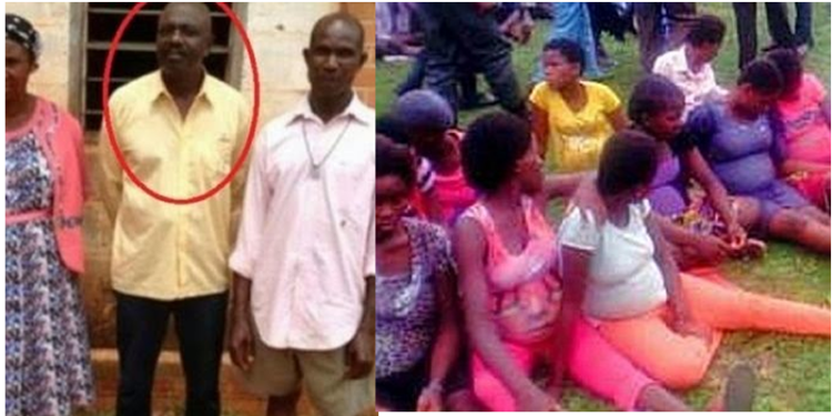 Photo collage of Pastor Timothy Ngwu(circled) with victims