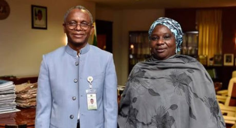 Hadiza Balarabe, first female deputy governor in northern Nigeria, is pictured on her first day in office