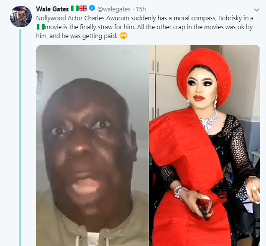 Etinosa, Wale Gates slam actor, Charles Awurum, for attacking Nollywood producers who cast Bobrisky in their movies