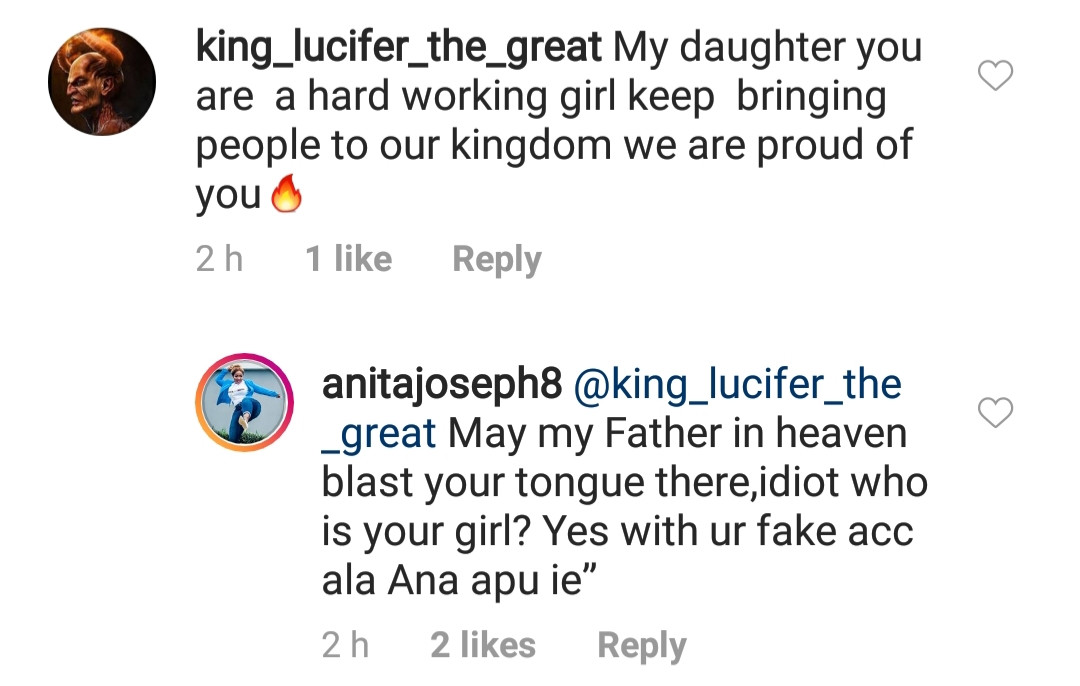 Anita Joseph dissociates self from "Lucifer" after he called her his daughter