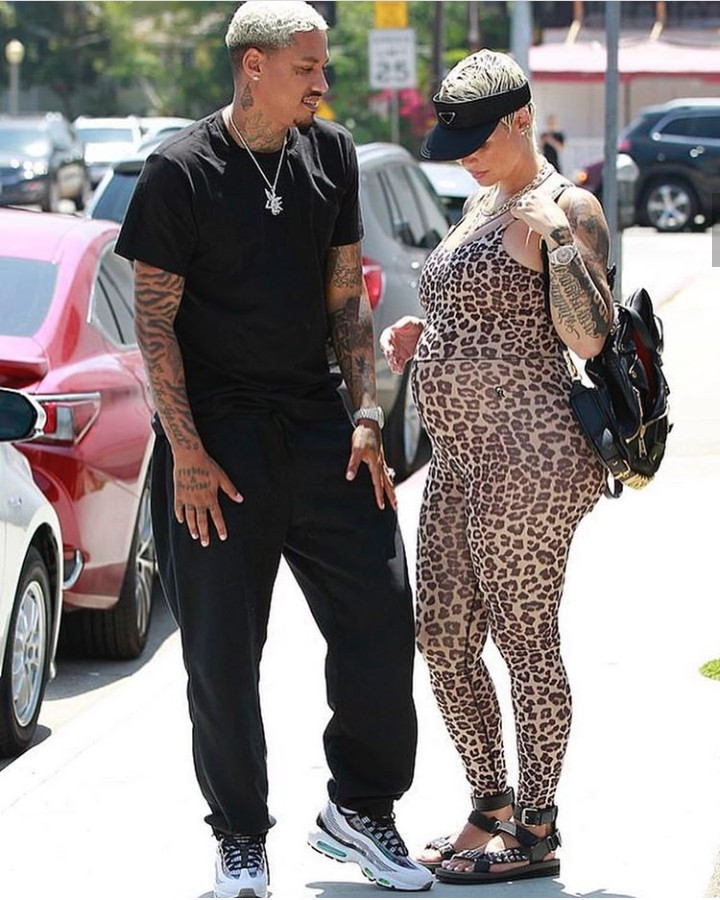 Pregnant Amber Rose shares loved up photos of her and her man Alexander 