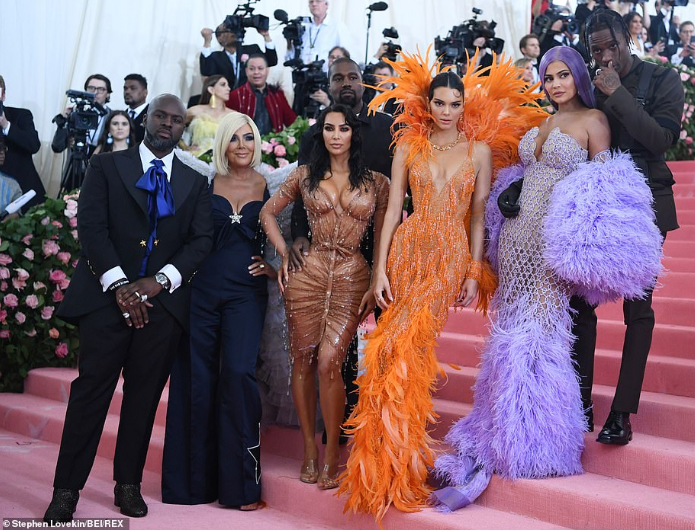 The Kardashian/Jenner family members and their partners pictured at the Met Gala