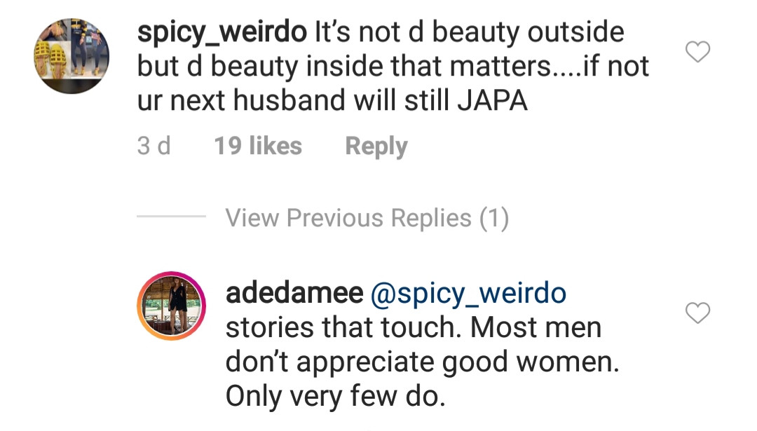 Damilola Adegbite replies trolls who warned her beauty isn