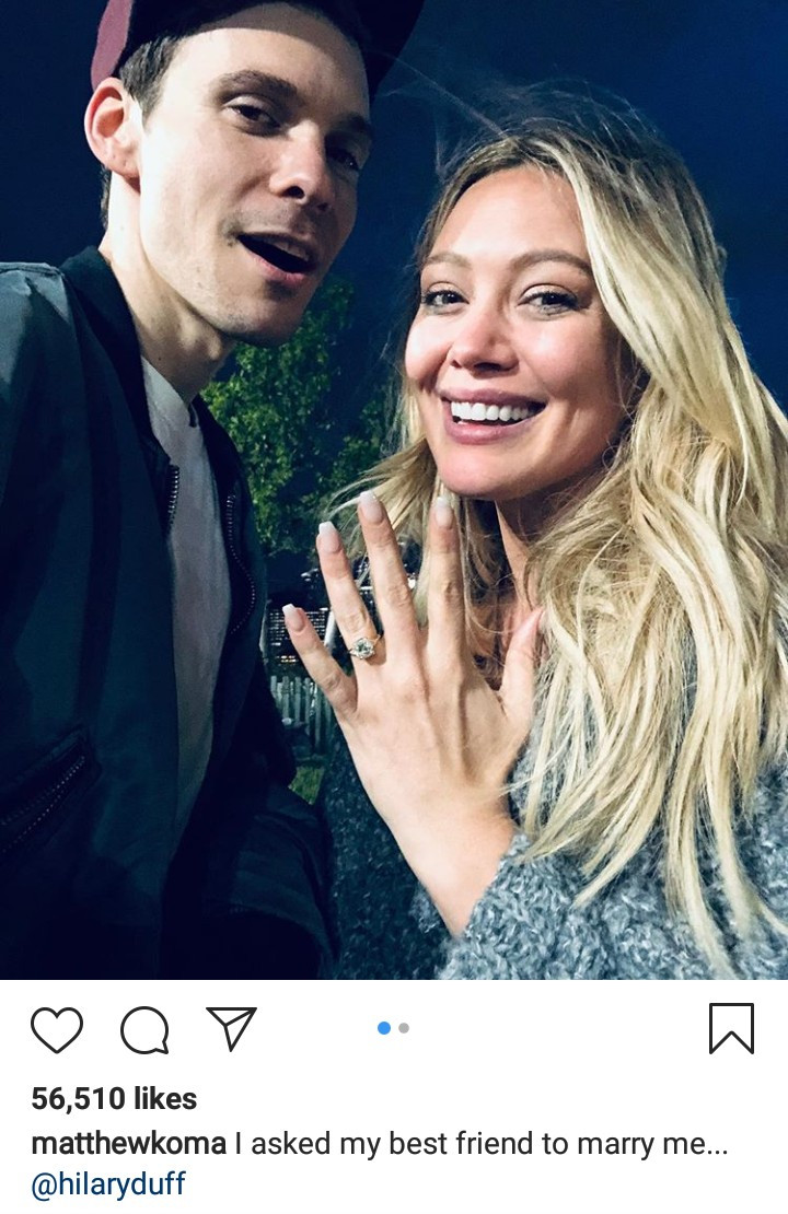 Hilary Duff is engaged to singer Matthew Koma
