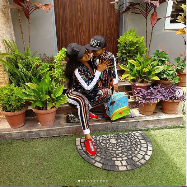 Tonto Dikeh rocks matching tracksuits with her son Andre as she celebrates him on Children