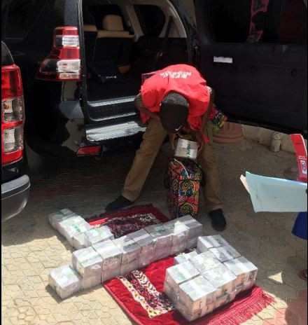 Photos:?4 Ghana Must Go bags containing Sixty Million Naira recovered from Zamfara State