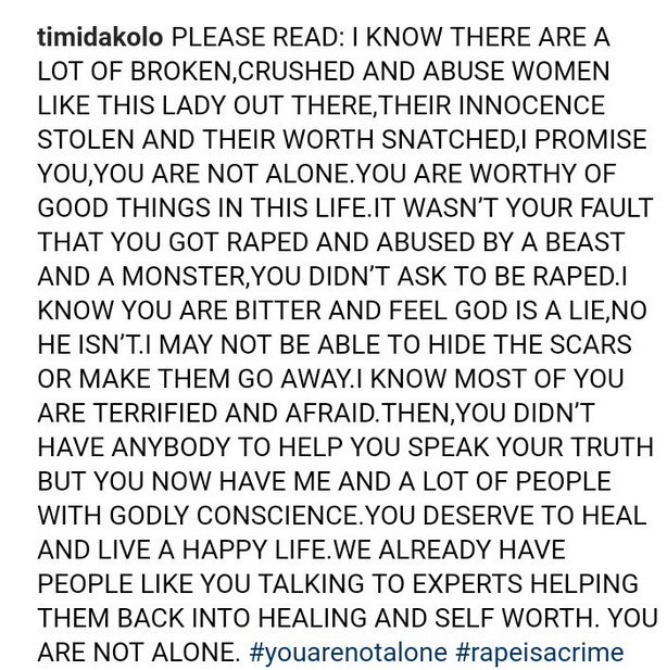 Timi Dakolo shares heartbreaking message he received from a woman who lost her virginity to her pastor
