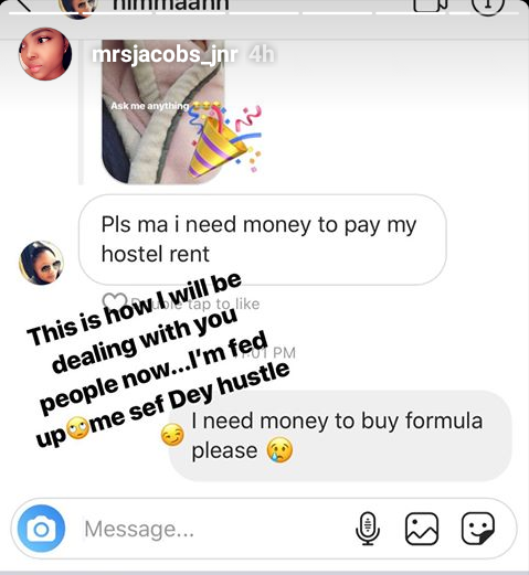 "I need money for baby formula" - Joke Silva