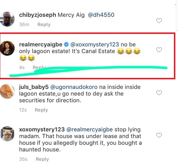 mercy aigbe responds to the claims she rented the mansion - lailasnews