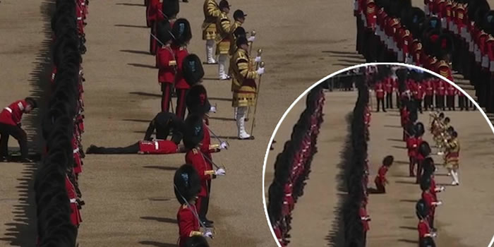 guardsmen faint during rehearsals for the Queen’s birthday