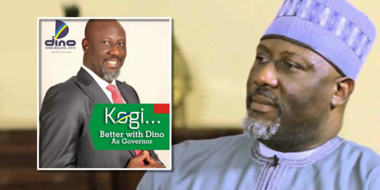 Dino Melaye; INSET: Campaign poster