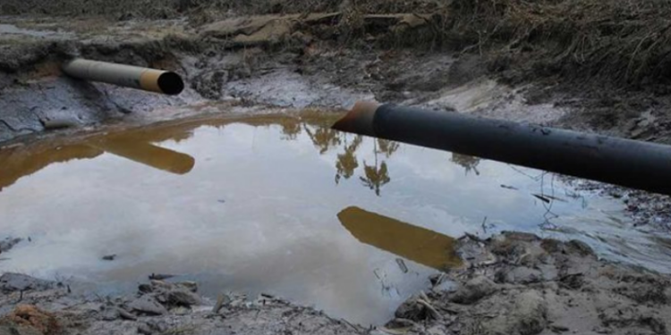 A vandalised pipeline