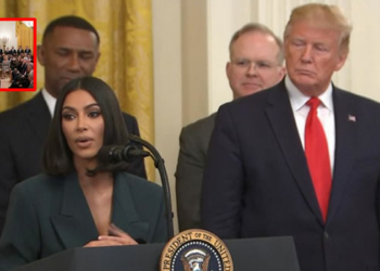 Kim Kardashian speaks in the White House