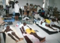 Cholera patients on hospital bed