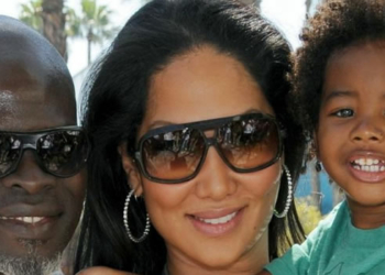Djimon Hounsou, Kimora Lee and son, Kenzo