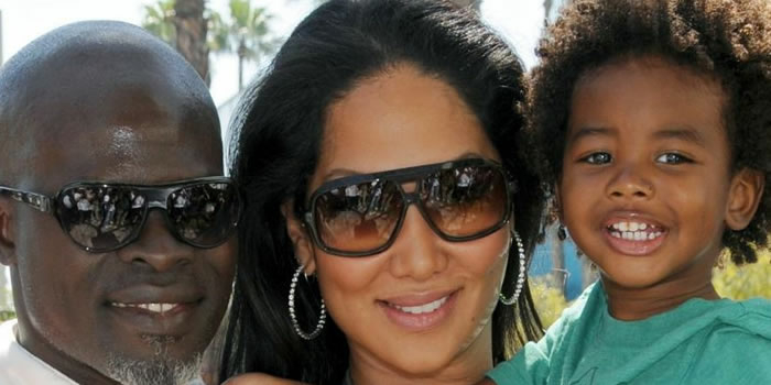 Djimon Hounsou, Kimora Lee and son, Kenzo