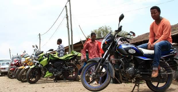 Motorcycle riders in Addis Ababa