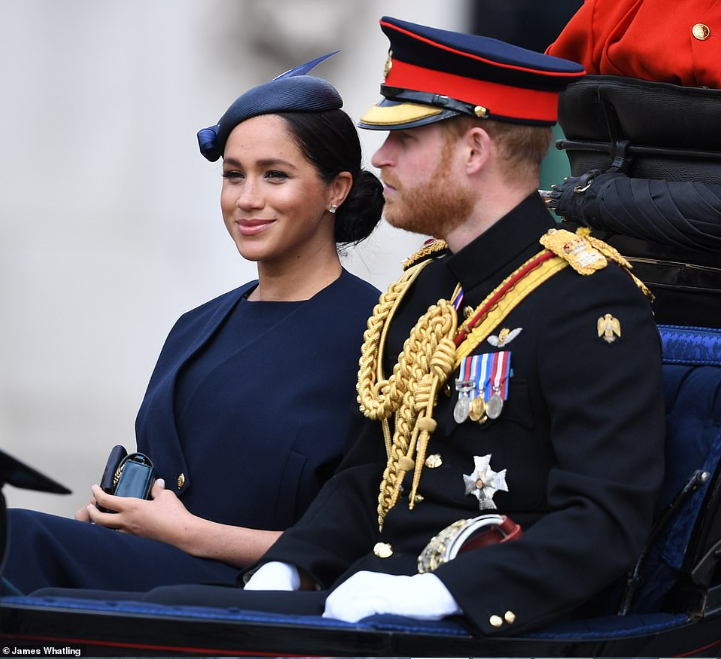 Beautiful Meghan Markle makes her first public appearance since son Archie was born as she joins royal family for Trooping of the Colour