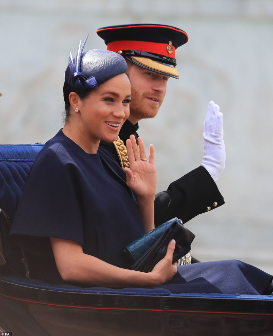 Beautiful Meghan Markle makes her first public appearance since son Archie was born as she joins royal family for Trooping of the Colour