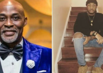 Actor Mofe Damijo and son