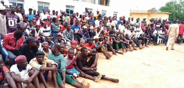 Photo: Reformed 500 thugs surrender in Bauchi