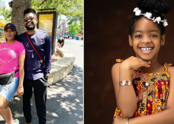 Basketmouth and wife Elsie Okpocha, their daughter, Janelle