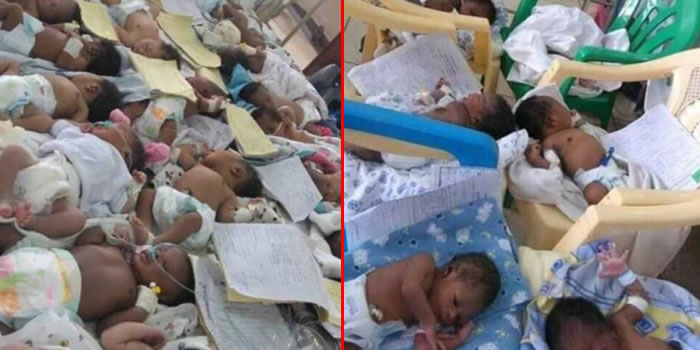 babies compete for bed space in hospital