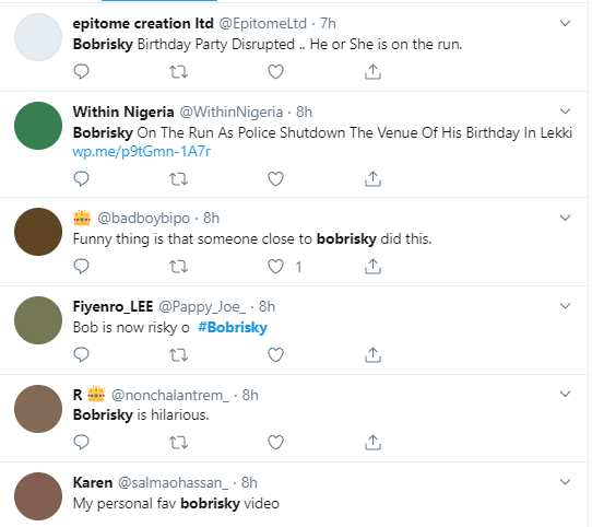 Nigerians react after Police shutdown venue of Bobrisky