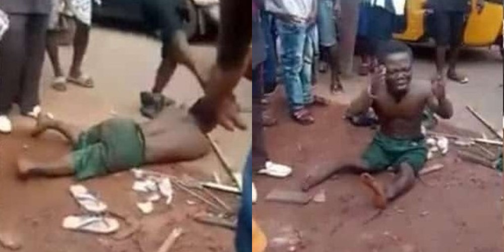 Image result for Dwarf beaten mercilessly over missing penis in Enugu (video)...