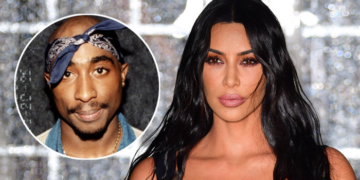 Kim Kardashian , Inset: Tupac