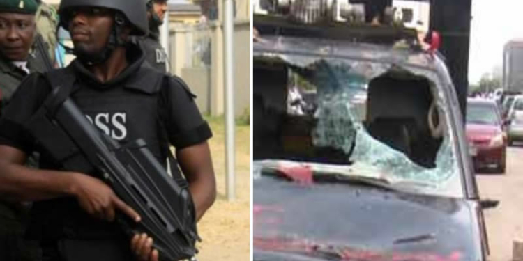 File photo of a DSS officer and a security operative van involved in an accident