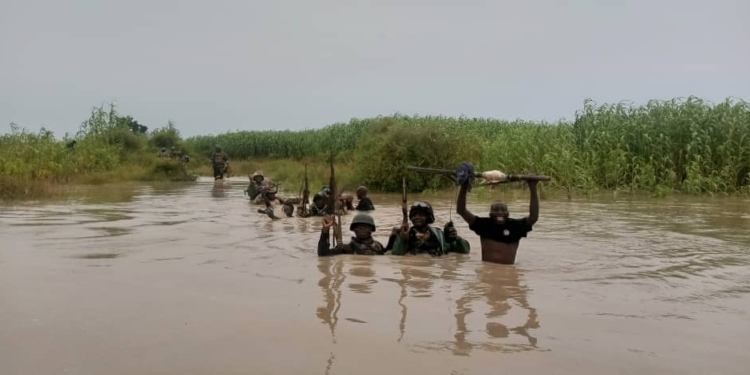 Nigerian Army Troop at Sambisa River