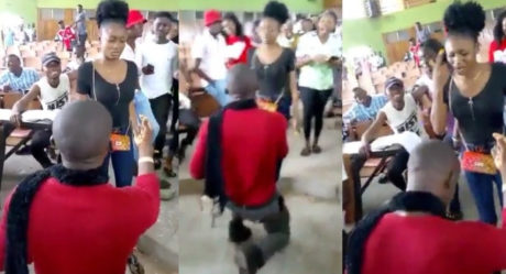 VIDEO: Benue University Student slaps man who proposed to her in lecture hall