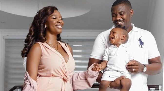 John Dumelo, his wife, Gifty Mawuenya and their son