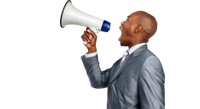 Man preaching with Megaphone [Image for depiction]