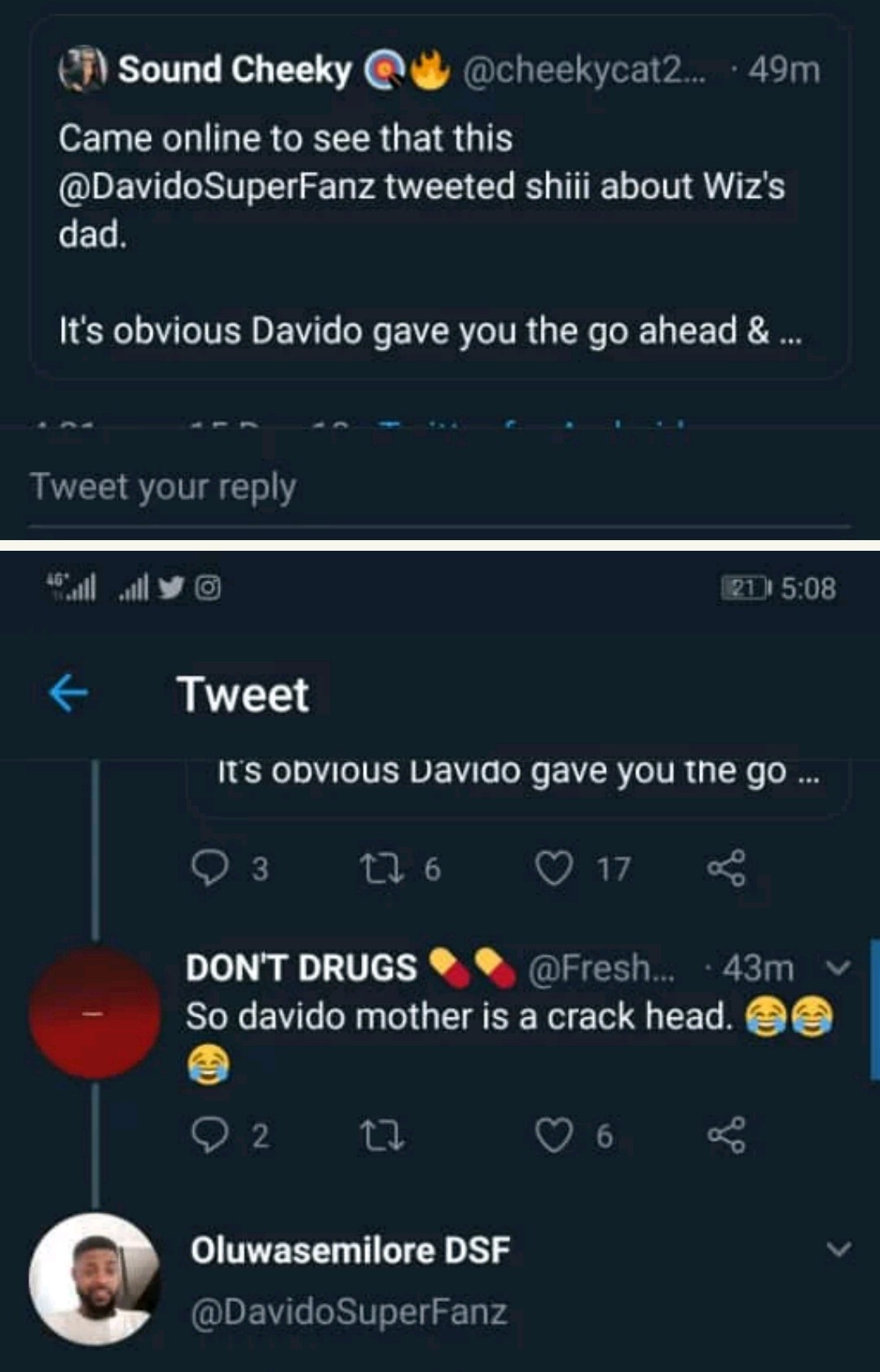 Davido Blasts Wizkid’s Fans Who Said His Mother Was Used For Rituals 4