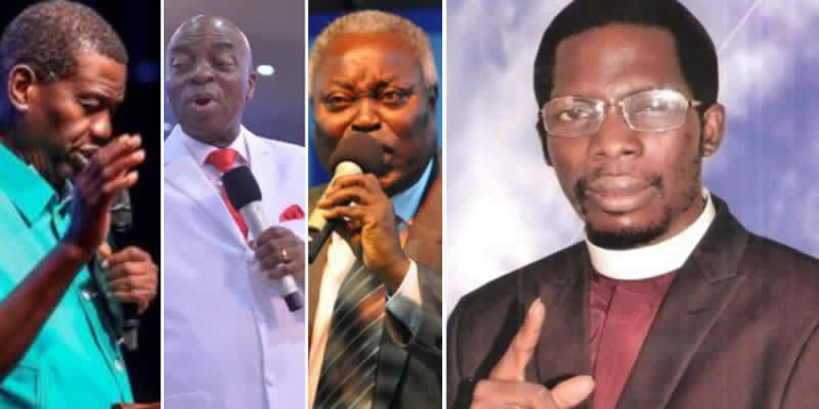 L-R: Adeboye, Oyedepo, Kumuyi and Apostle Okikijesu