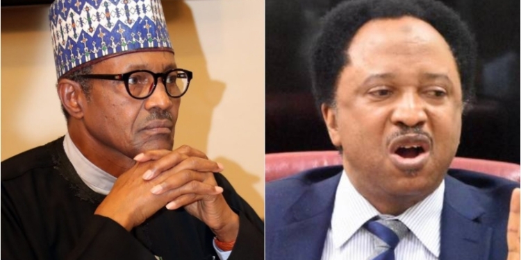 L-R President Muhammadu Buhari, Senator Shehu Sani