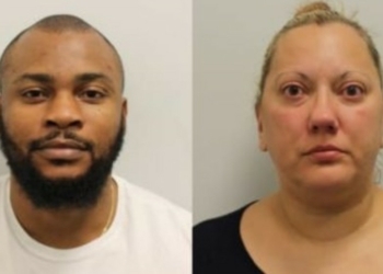 L-R  Oluwaseun Ajayi and a woman said to be his lover, Inga Irbe