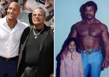 Rocky Johnson and son,  Dwayne 'The Rock' Johnson